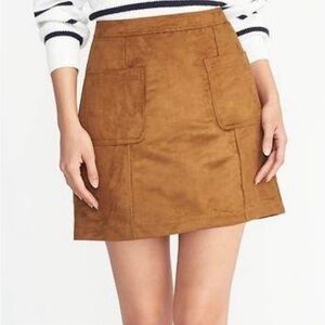 Suede mini skirt